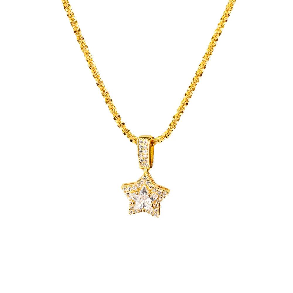 

Женское ожерелье Lucky Star из стерлингового серебра 925 пробы с цирконом, сверкающие ювелирные изделия