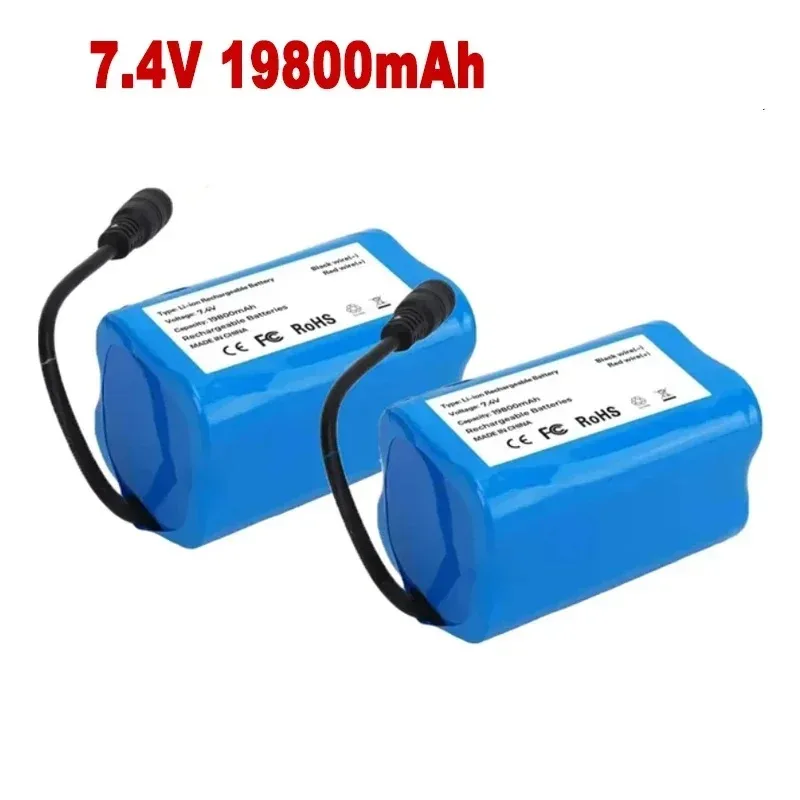 2025 2S2P 7.4V 19800mAh Lithium Battery Used For T188 T888 2011-5 Remote Control Search Bait Boat Spare Parts RC Toy Accessories