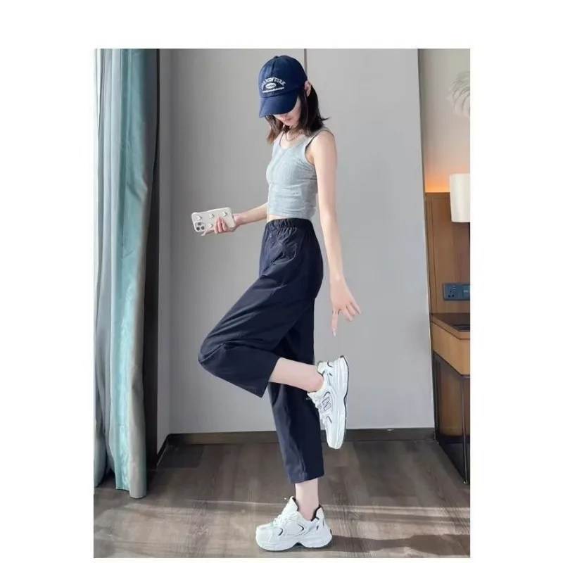 

Women's Clothing Solid Color Elastic High Waist Pocket Harem Casual Loose Fashion Leggings Sports Pants