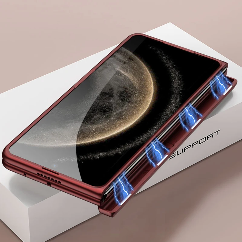 Zawias magnetyczny W zestawie Etui pancerne do Huawei Mate X6 Zewnętrzny uchwyt szklany Matowa twarda obudowa do Huawei Mate X3 X5 Etui — zdjęcie produktu 2