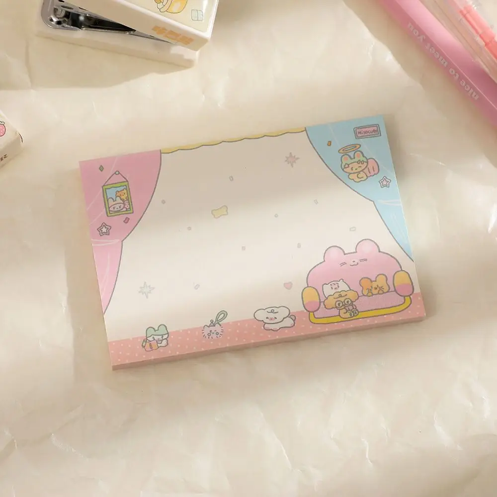 Multifunction Cute Lovely Memo Pad Journal Korean Aesthetic Note Paper Notepad Non-sticky Message Paper Bookmark