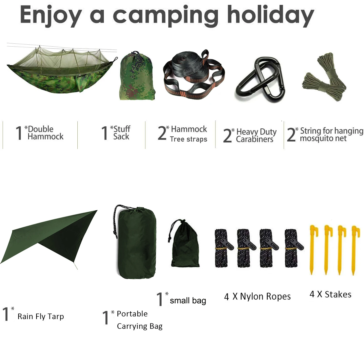 Outdoor Camping Hammock with Mosquito Net and Sun Shelter, Portable Double Parachute Swing Hammocks Tent Tarp Rain Fly