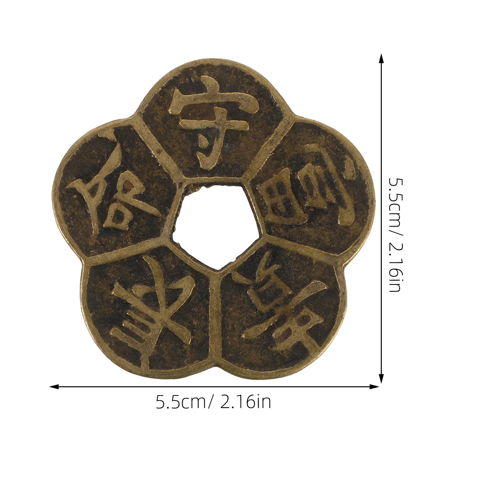 4 Stuks Feng Shui Chinese Messing Munten Pruimenbloesem Geluk Charme Rijkdom Munten Geld Symbool Voor Thuis Ornament Geld Charmes