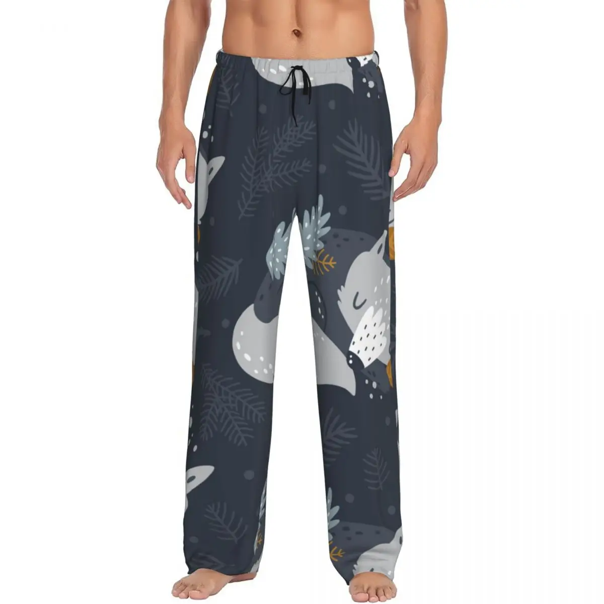 Forest Animals Cute Sleeping Wolfs Men Sleep Bottoms Male Lounge Trousers Men's Pajama Pants