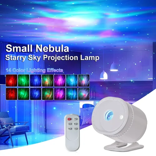 Imagen 2 del producto Lámpara de proyección de cielo estrellado de nebulosa pequeña, proyector de luz de cielo galaxia, luz nocturna para dormitorio, decoración para fiesta de Navidad y habitación de niños