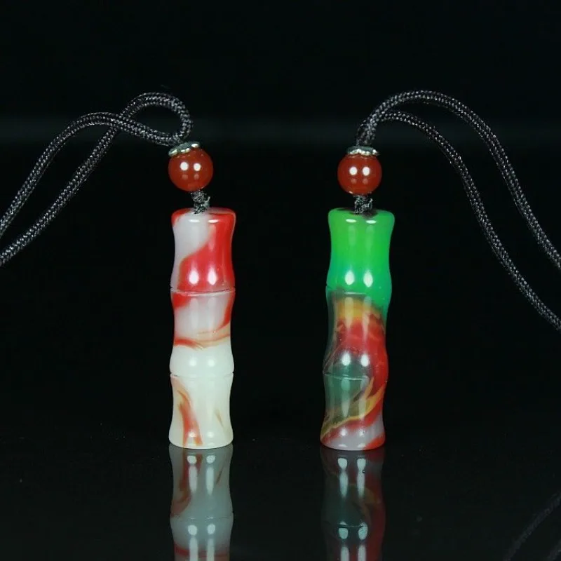 

Hotan Jade Colorful Jade Rising Bamboo Pendant Men and Women Fashion Jewelry Jewelry Jade Necklace