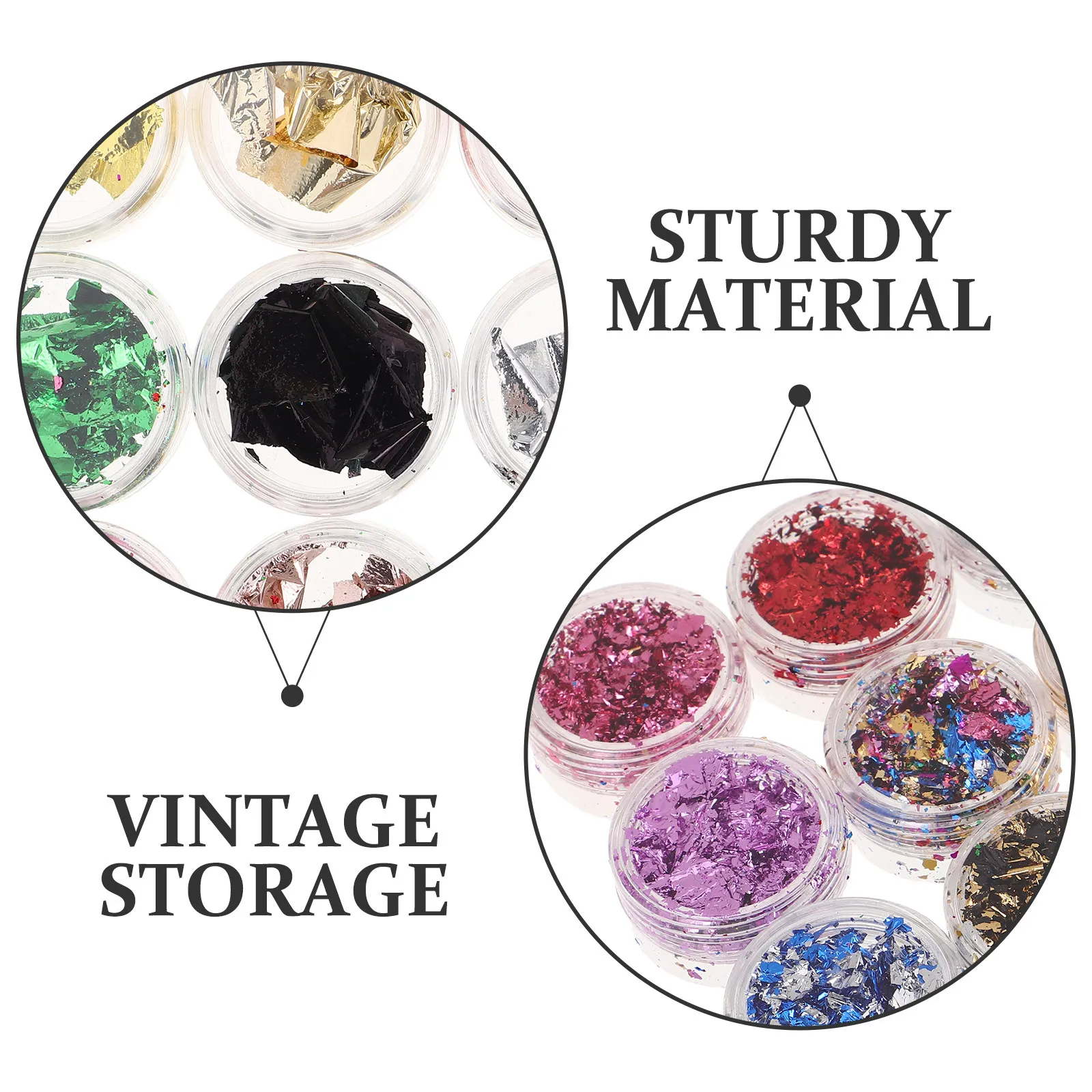 48Pcs Metallic Nail Foil Flakes Gold Silver Irregular Shiny Foil Sheets for DIY Nail Art Decoration Holographic Glitter