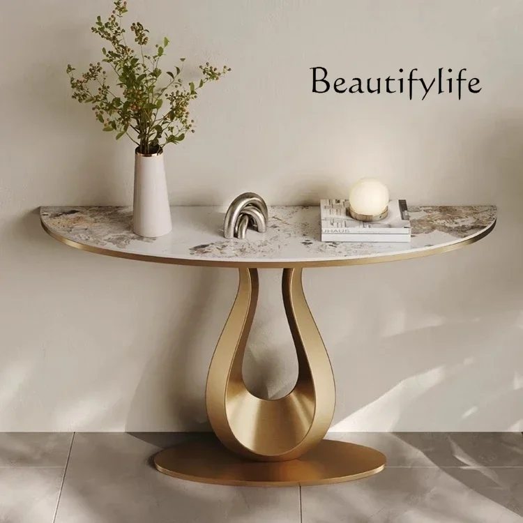 Y Nordic High-end Stainless Steel Entrance Table, Living Room Entry Wall End View Table