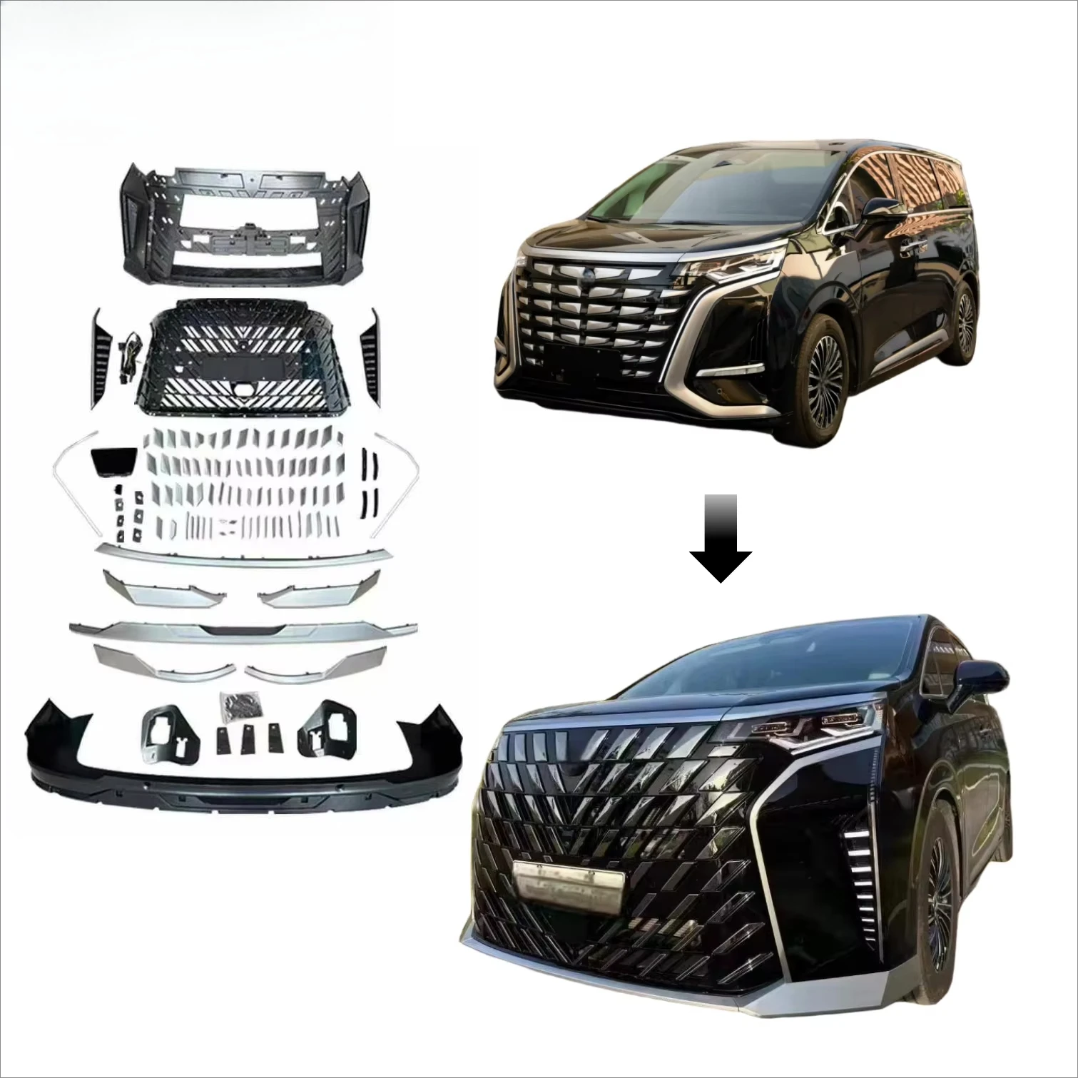 

2025 New Arrival DENZA-D9 2022+ Bodykit Upgrade Accessories Genesis D 9 Car Bumpers Grills Front Lip by Tengshi