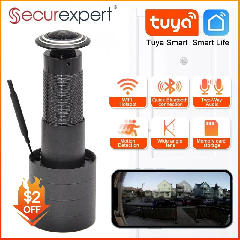 1080P HD Video Gözetleme Deliği Wifi Kamera Hareket Algılama Kapı Görüntüleyici Ev Güvenliği için Video-göz Kablosuz Interkom Monitörü