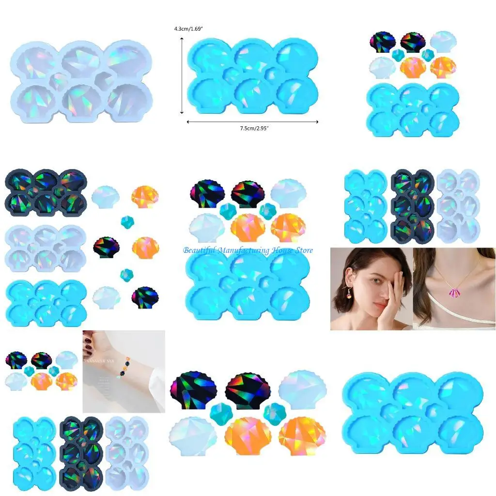 

E56A Light and Keychain Silicone Mold Perforable Earring Pendant Handmade Mold