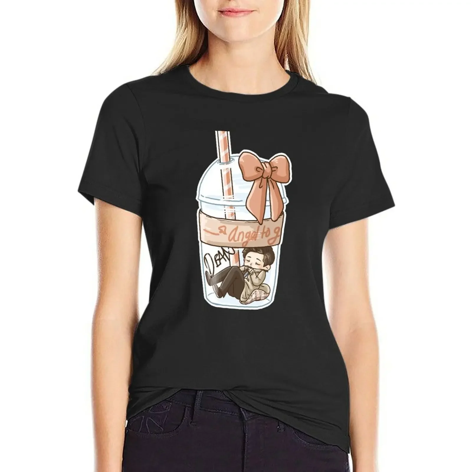 

Angel to go T-Shirt summer tops aesthetic clothes female animal print shirt for girls rock and roll t shirts for Women