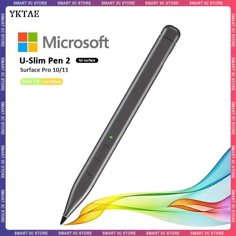 

Стилус Slim Pen 2 для Microsoft Surface Pro 10, 8, 9, 4096 с функцией предотвращения случайных касаний ладонью, стилус-карандаш для Surface Laptop, Studio 2, Duo 2, Asus, HP, Dell