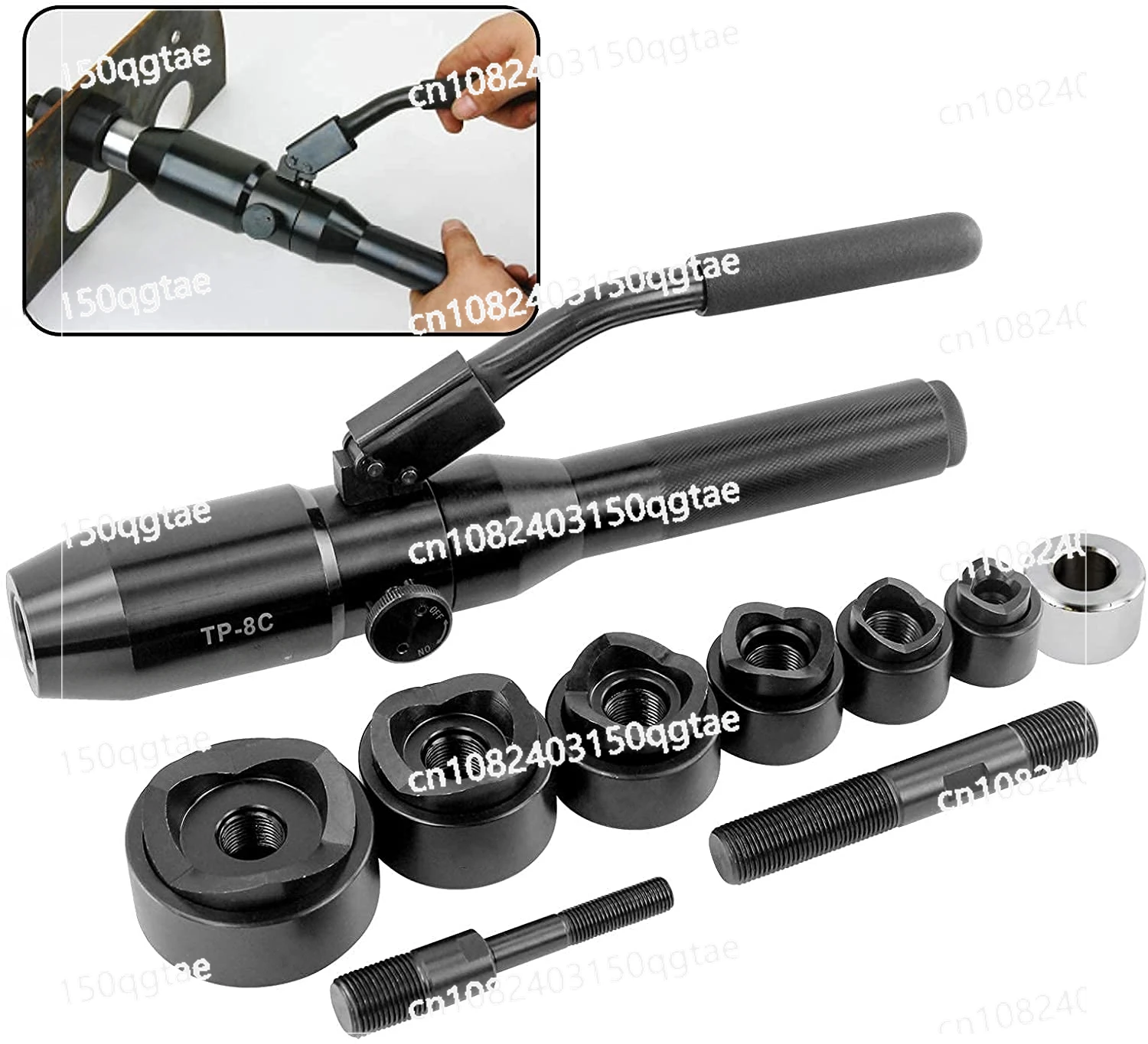 

Hydraulic Hand Hole Punching Tool Hole Making Tools Hole Digger with 22.5-61.5mm(1/2" To 2") in The 3.5mm Mild Sheet