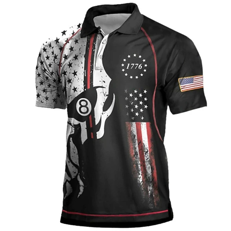 

Рубашка-поло мужская с коротким рукавом, Повседневная Свободная блуза с 3d винтажным принтом, модная уличная одежда в стиле оверсайз, лето