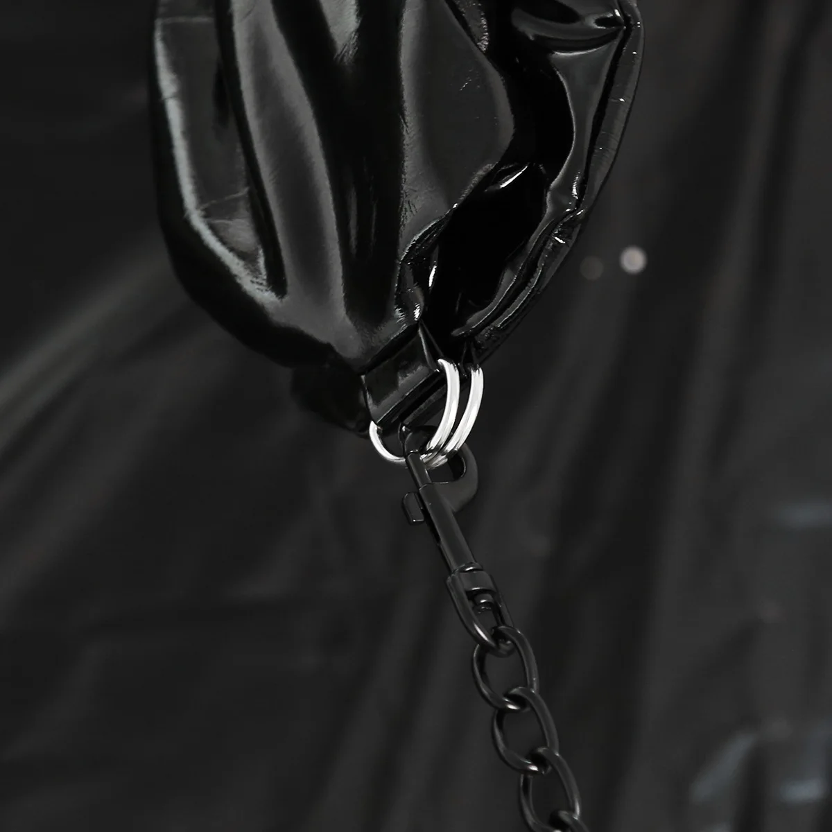 Exotic Appeal of Black Soft Faux Leather Fist Gloves with Locks Restraint and Chain for Men Women Role Play Sexy Fetish Costumes