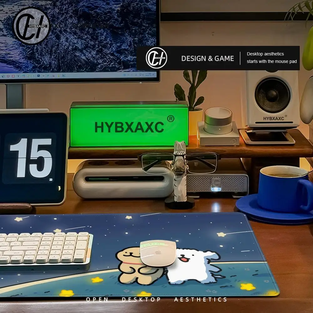 Cartoon Line Dog Maltese Puppy Dog teclado mousepad Large Gaming mouse pad LockEdge Thickened Computer Keyboard Table Desk Mat