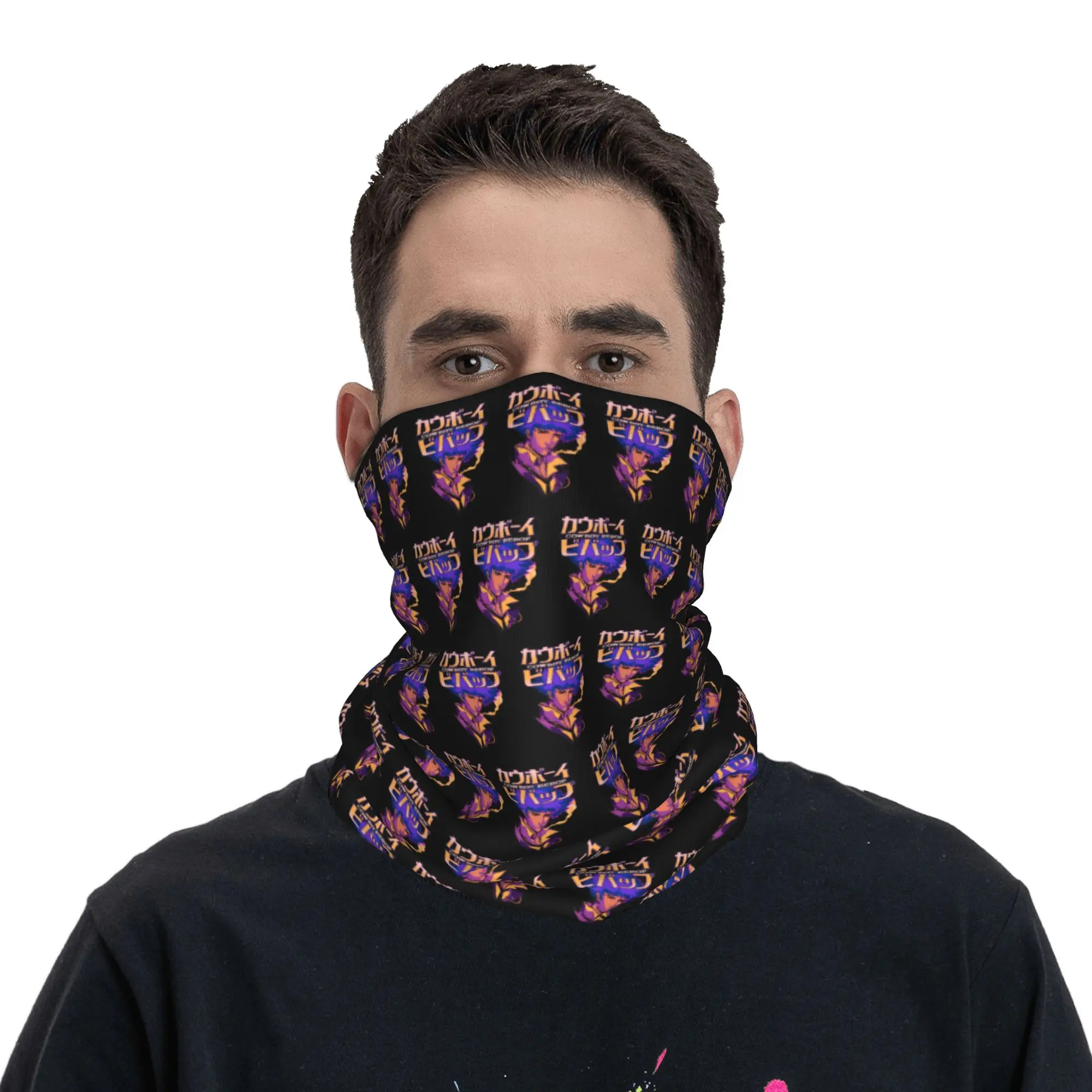 

Manga Cowboy Bebop Bandana Neck Gaiter Windproof Face Scarf Cover Women Men Cartoon Anime Headwear Tube Balaclava