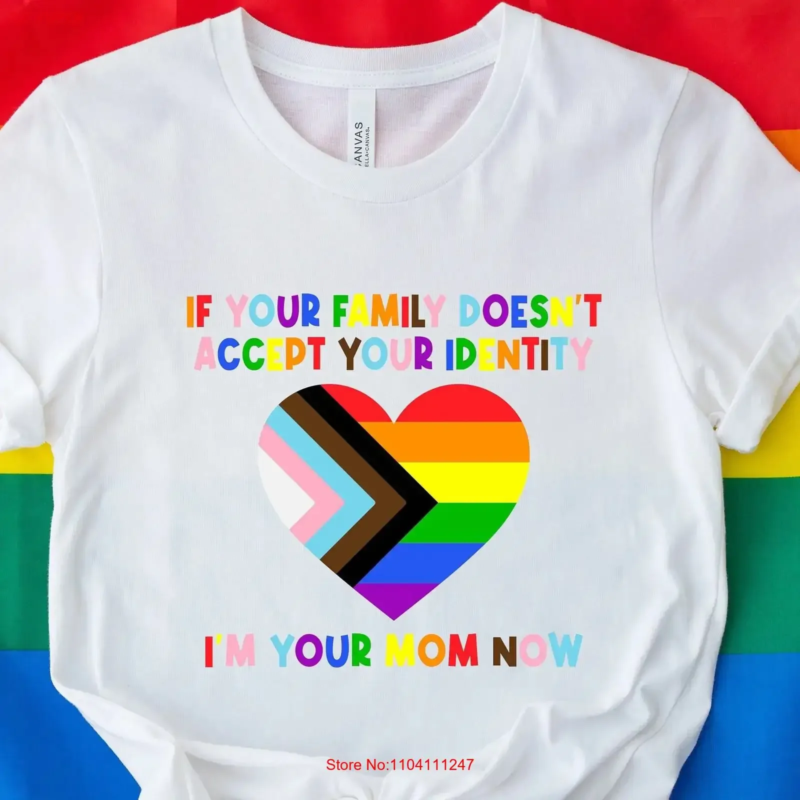 If Your Family Doesn't Accept Identity I'm Mom Now T Shirt Pride Month Free Hugs LBGTQ Ally Gay Rights vintage Washed Stretched