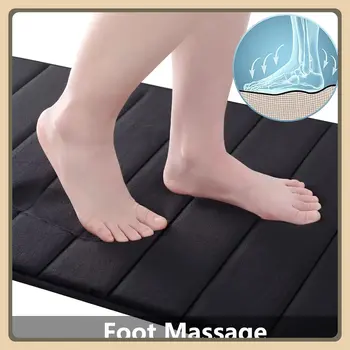 黑色毛絨記憶棉浴室墊,防滑淋浴浴缸地毯,快乾機洗 6 最佳銷售 浴室墊 - №2