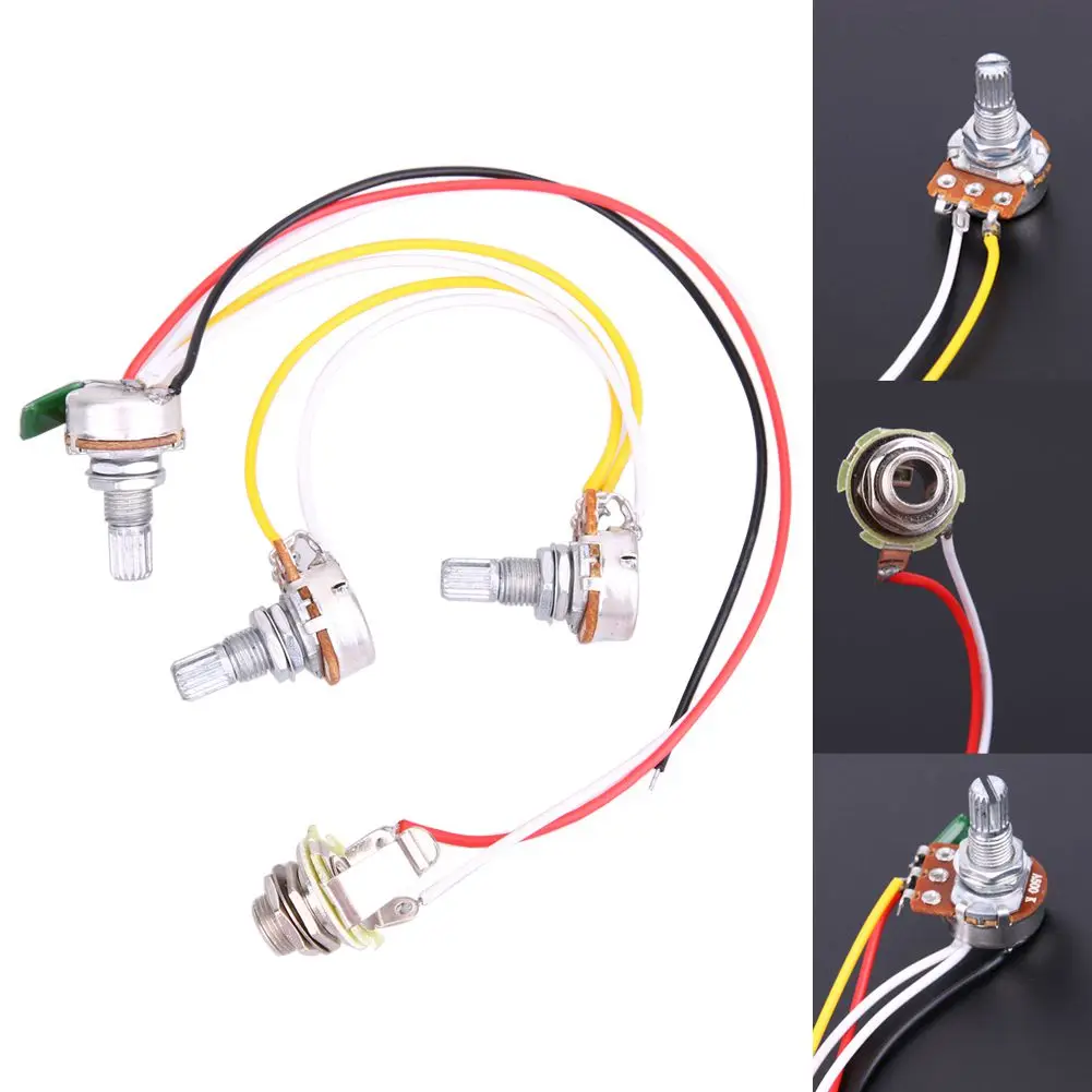 1 Set of JB Bass Guitar Wiring Harness-Prewired with 3-500k Pots