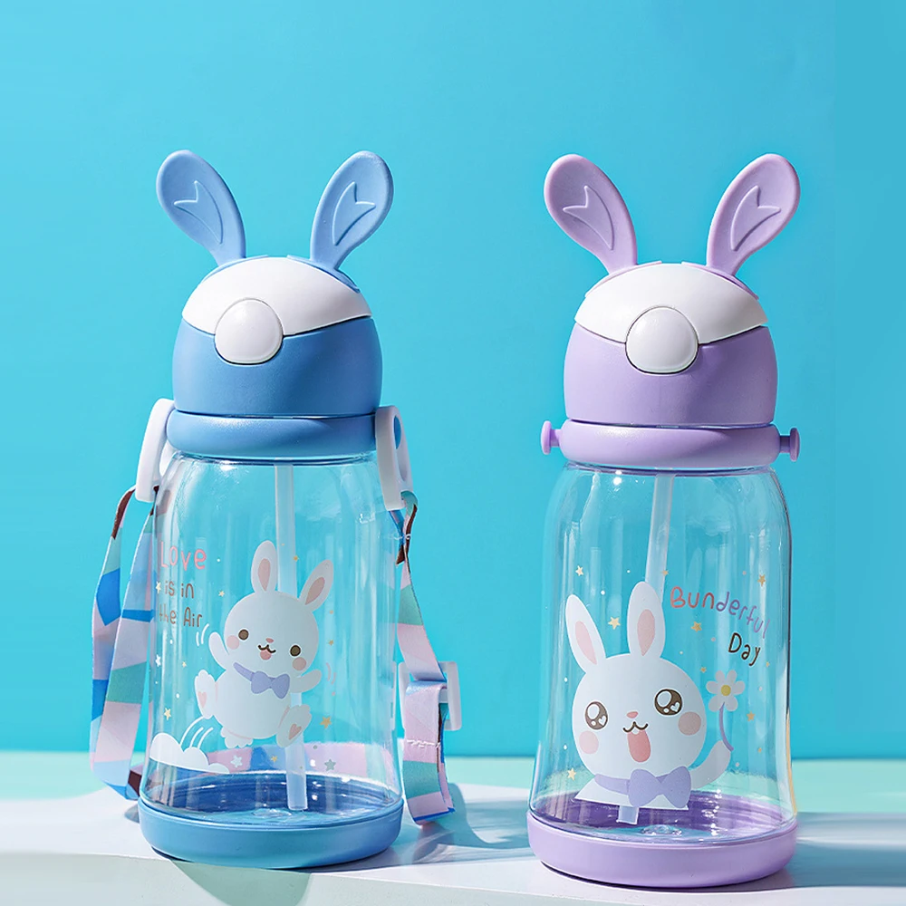 

600ml Kids Water Sippy Cup Cute Cartoon Baby Cups With Straws Leakproof Water Bottles For Girls Outdoor Children's Cup BPA Free