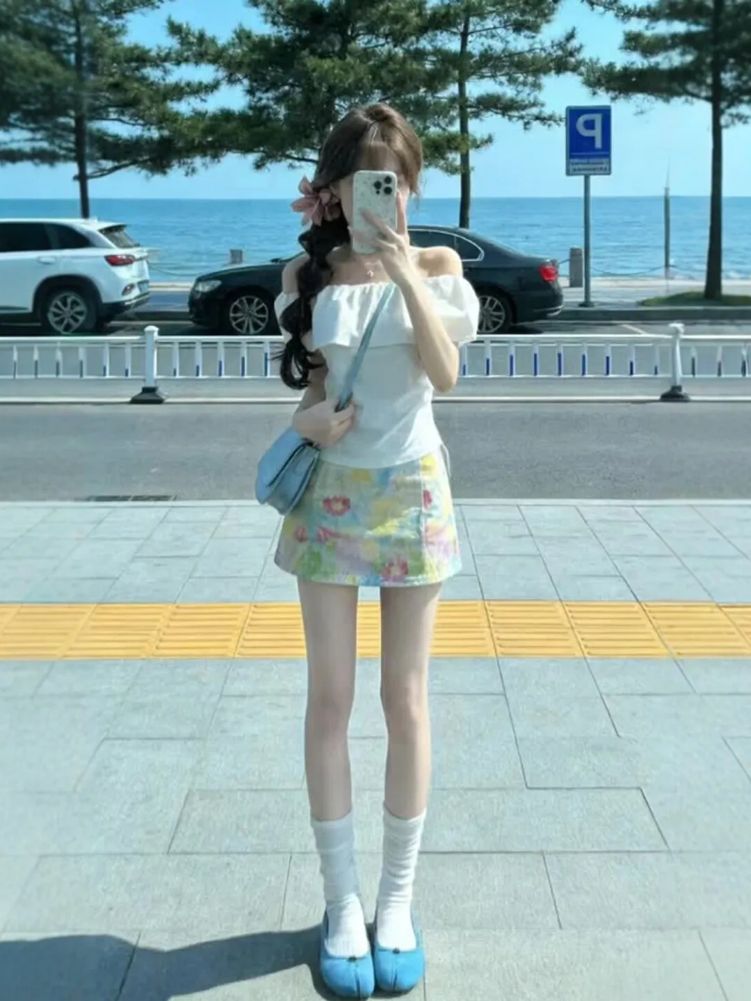 

Gentle Wind One Shoulder Top Half Skirt Two Piece Set Youthful Summer Casual Comfortable Fashionable Women's Ensemble