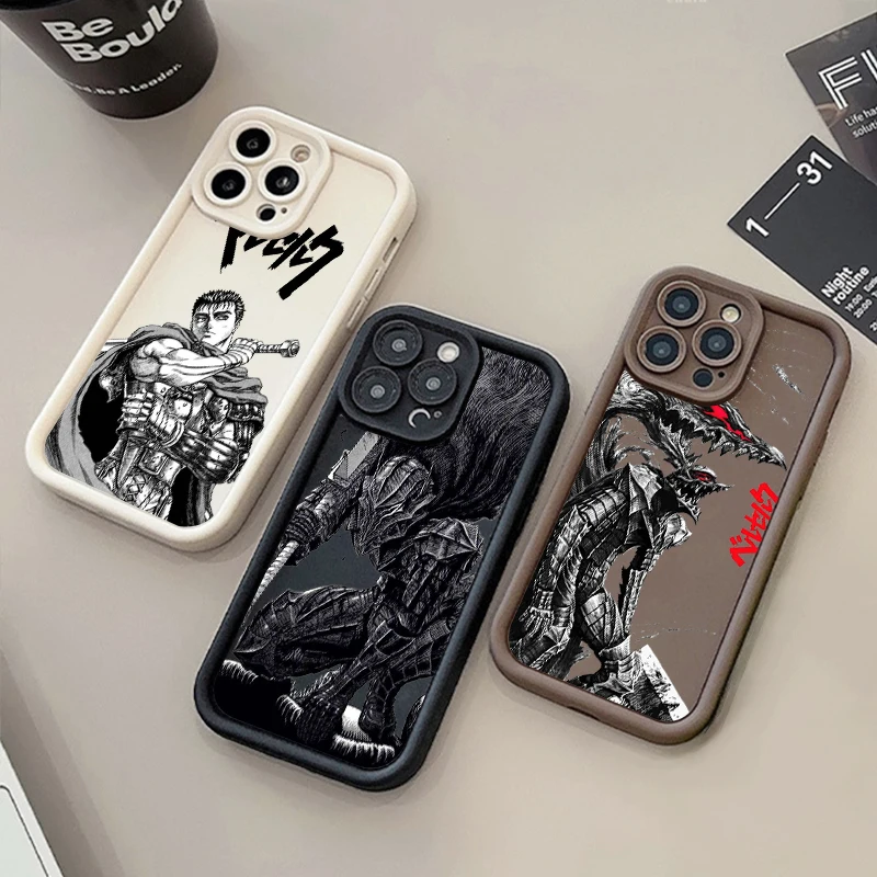 Berserk Guts Fighting For Apple iPhone 15 14 13 12 11 XS XR X 8 7 Pro Max Plus Soft Eye Ladder Phone Case Cover