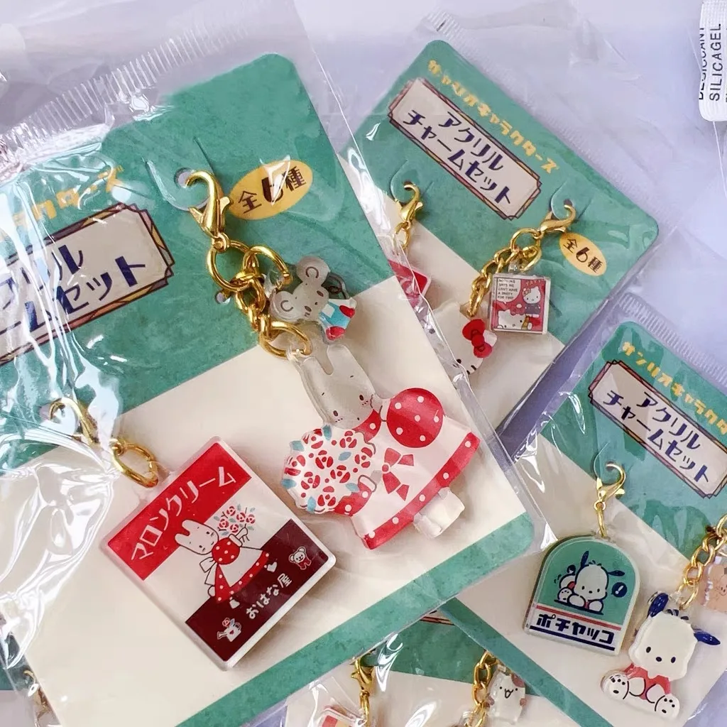 Sanrio acryl rits pull sleutelhanger Hello Kitty My Melody kreeft sleutelhanger actiefiguren sleutelhanger kerst verjaardagscadeaus