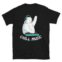 Chill Music DJ Polar Bear T-Shirt Creative Pattern Print Design Unisex Tshirt Casual Summer Mens Round Neck Cotton Short Sleeve