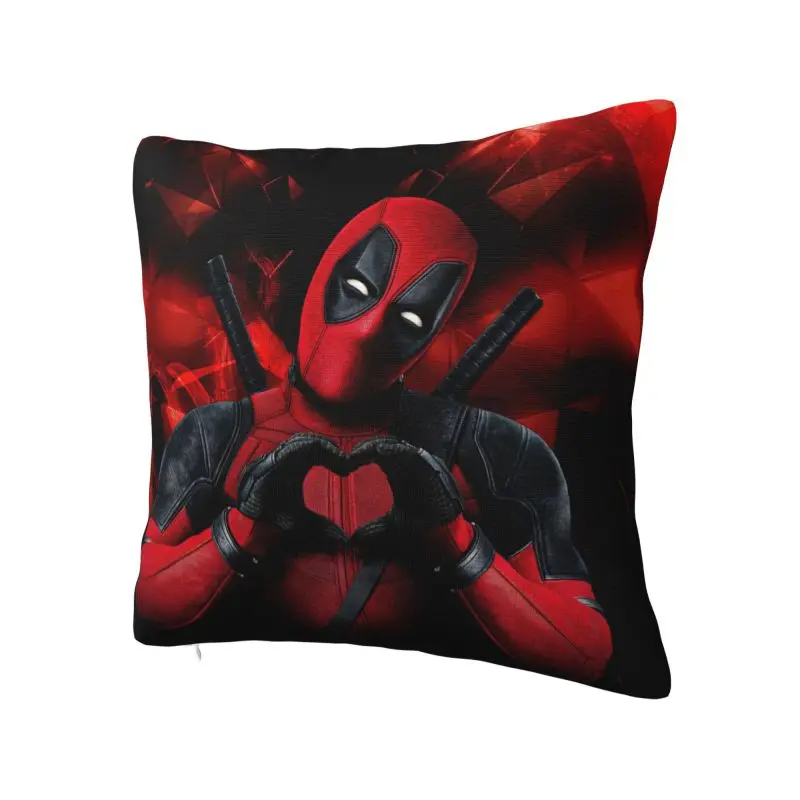 Custom Deadpool Funny Superhero Throw Pillow Case 40*40cm Sofa Cushion Cover Soft Polyester Pillowcase Double-sided Printing