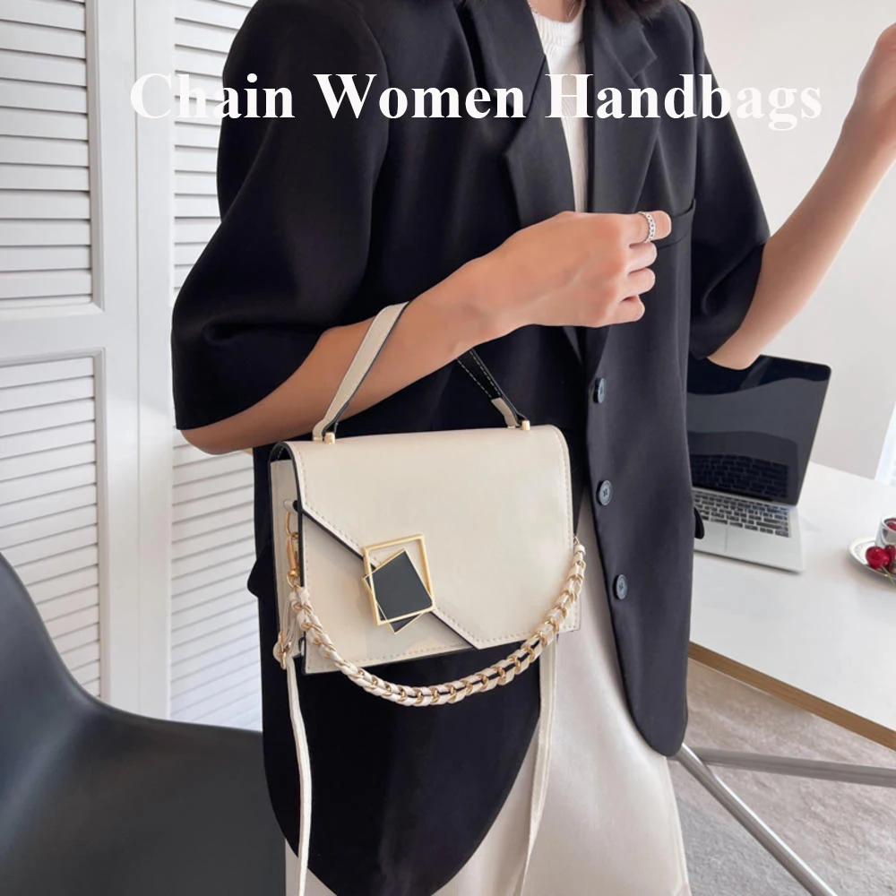 Portable Small Square Buckle Crossbody Bag With Rigorous Sewing And Adjustable Strap Woman Fashionable Pu One Shoulder Bag