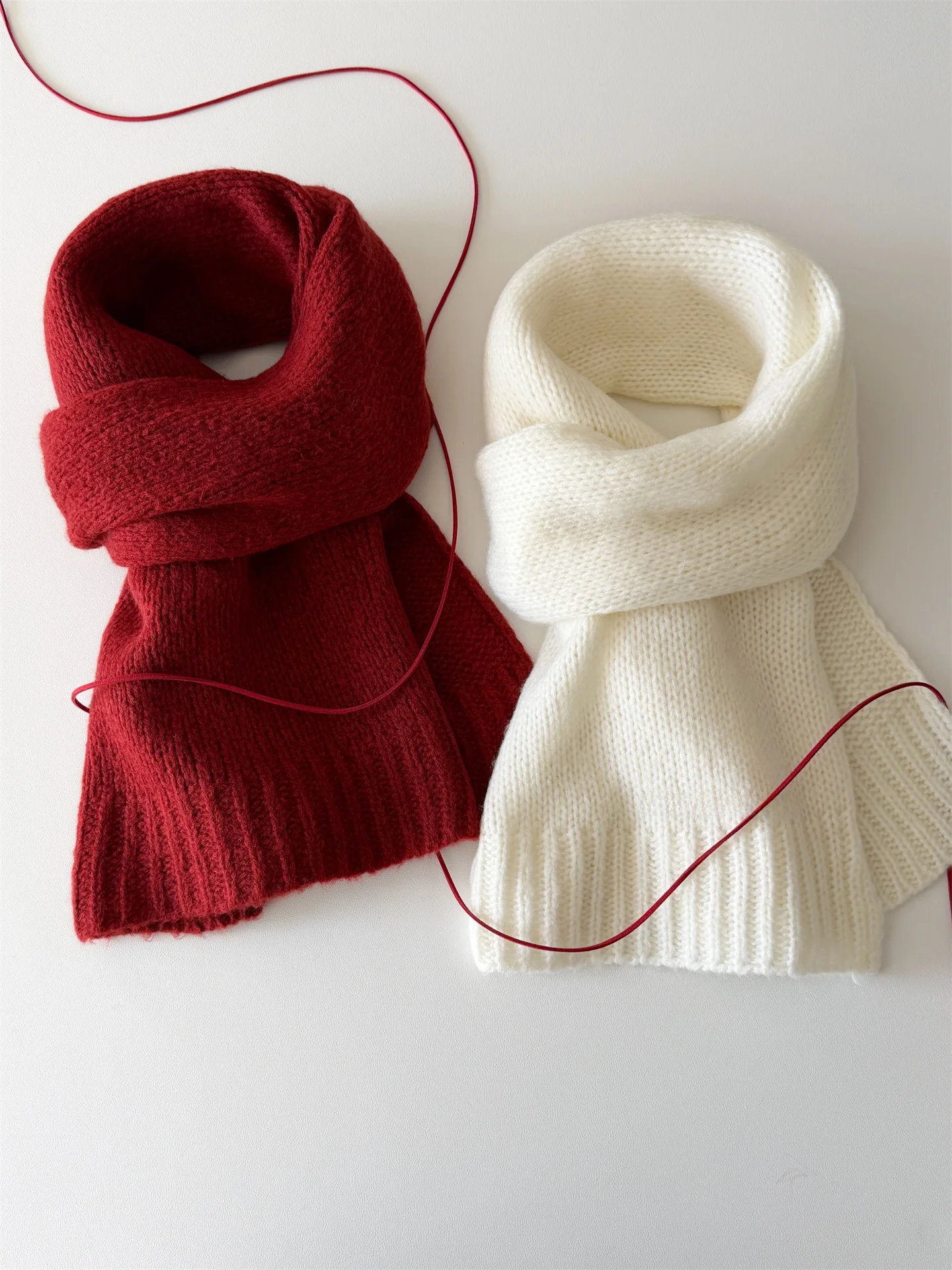 レトロなウールのカシミヤ混紡スカーフ、ゆったりとしたニットの幅広スカーフ、女性用、暖かいネックウォーマー、怠惰なスタイル、ファッショナブルな韓国風長方形スカーフ