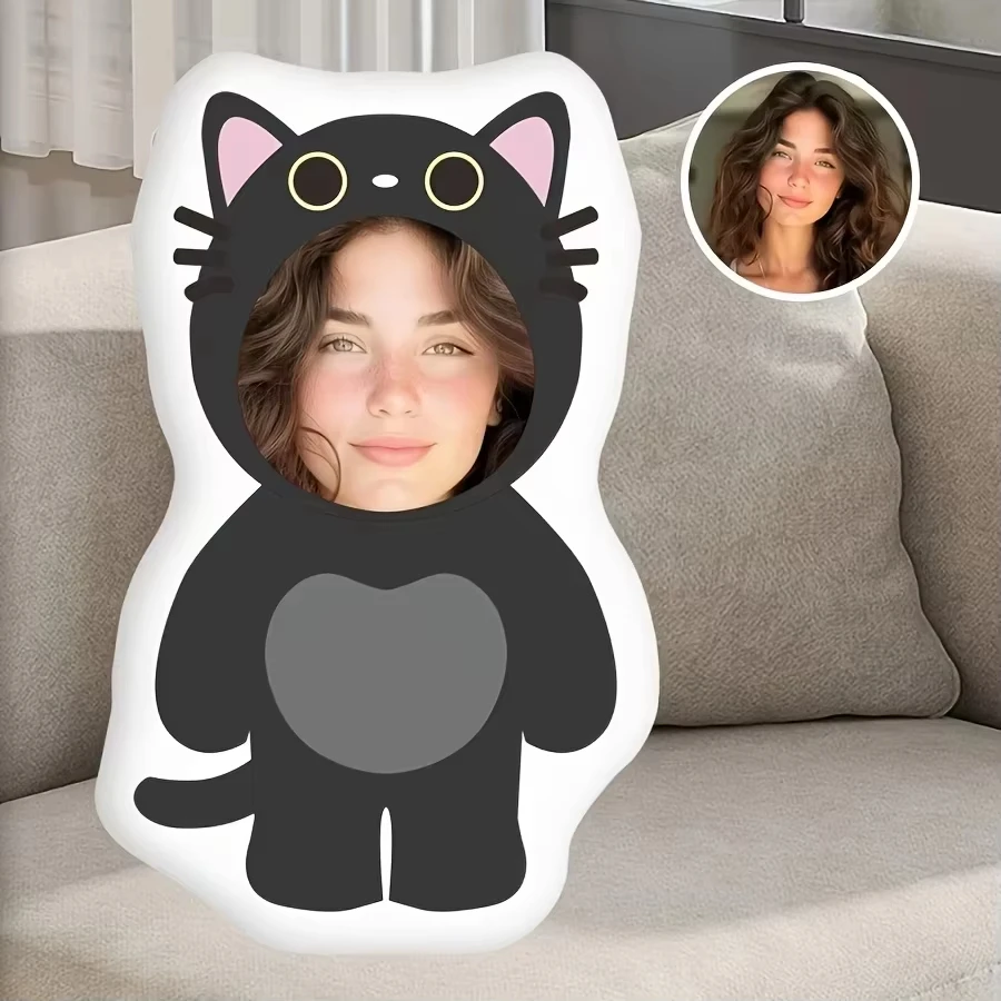 Funny Custom Awkward Ugly Selfie Humanoid Pillow, Personalized Meme Face Cutout Cushion, Creative Surprise Gift Housewarming New