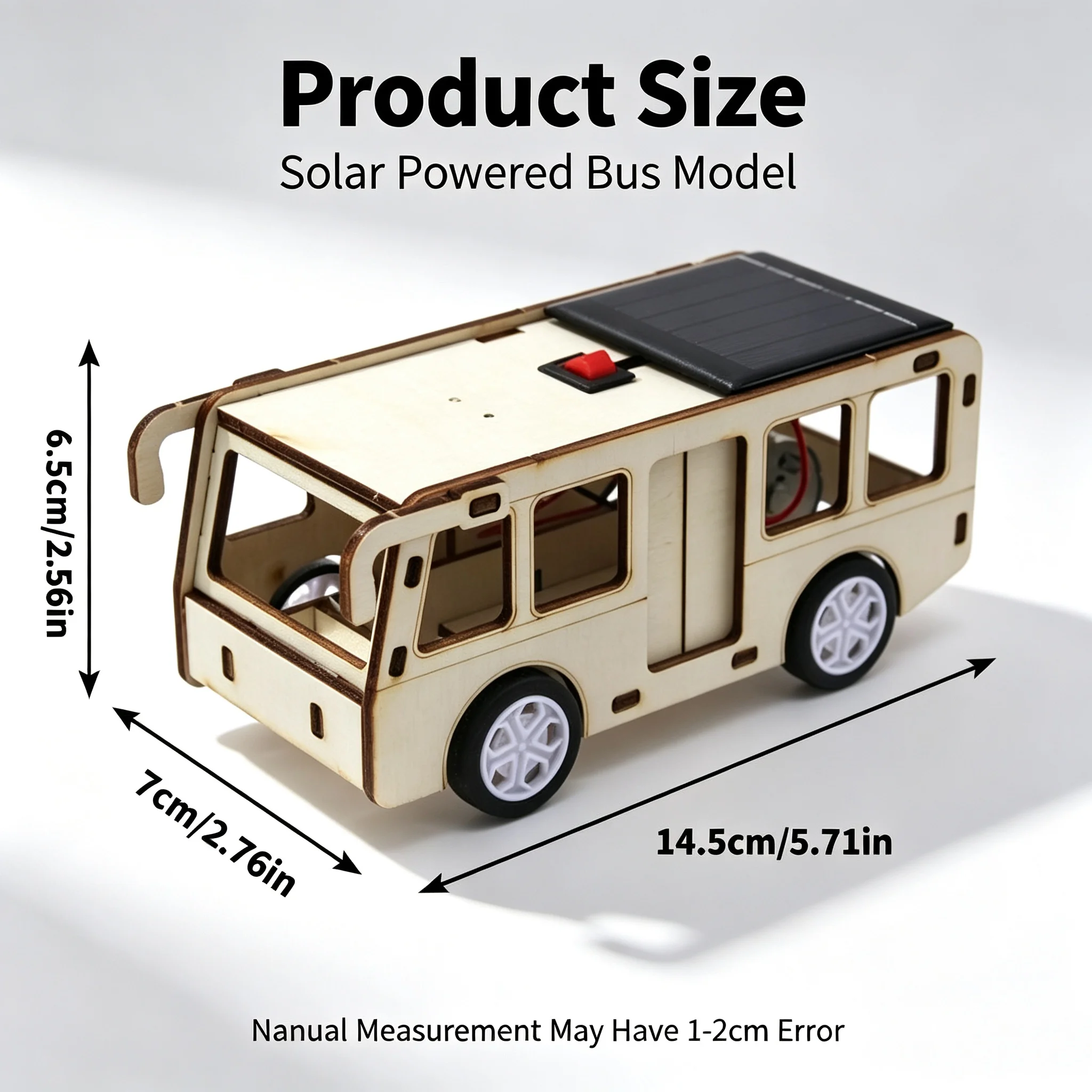 DIY Solar Powered Science Education Experiment Toy Handmade Bus Assembly Model STEM Learning Building Kit Gift For Teen Students