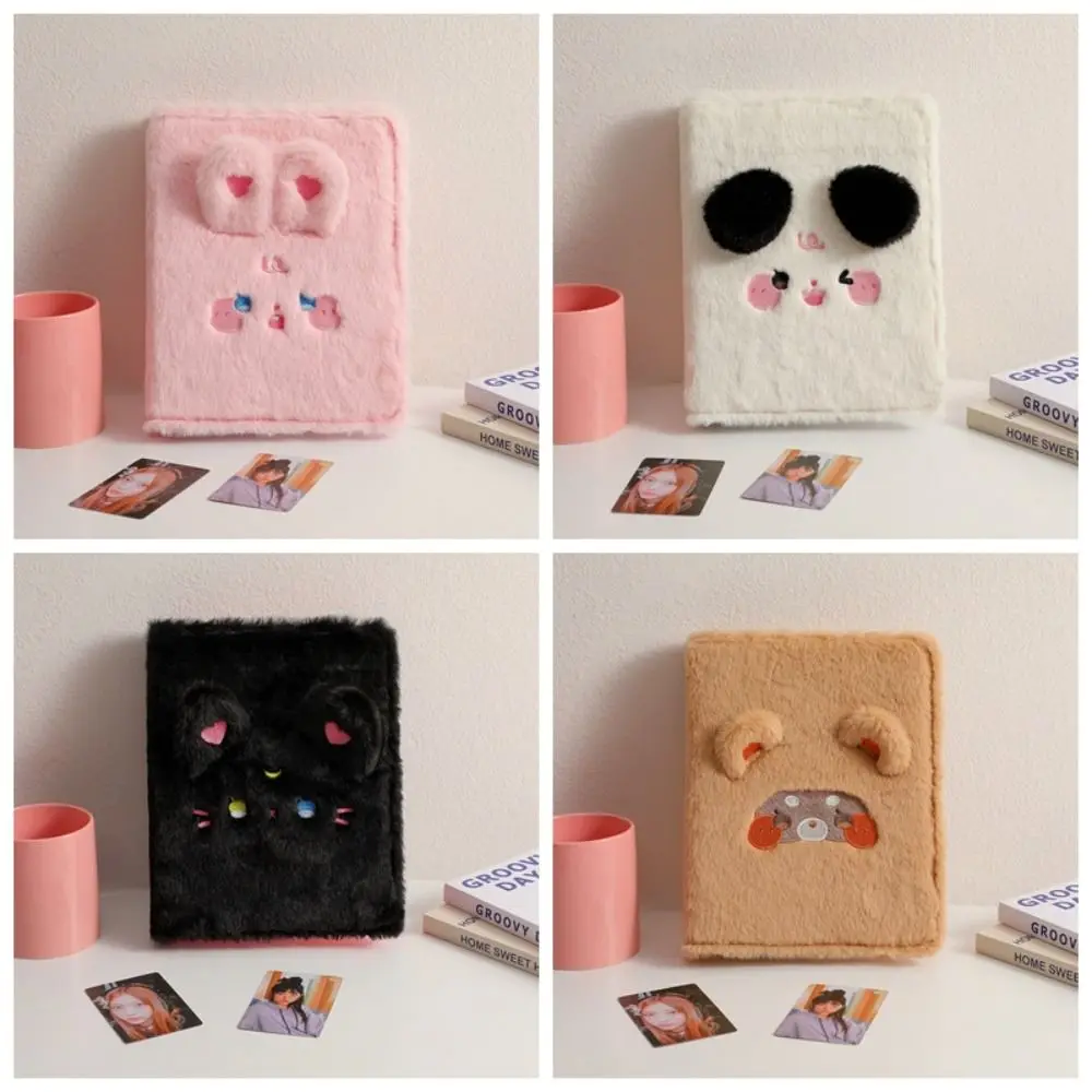 Photocard Holder Cat Bear Cards Album Cover Inner Page Refill Loose-leaf Collection Book Cover Six-hole Fluffy