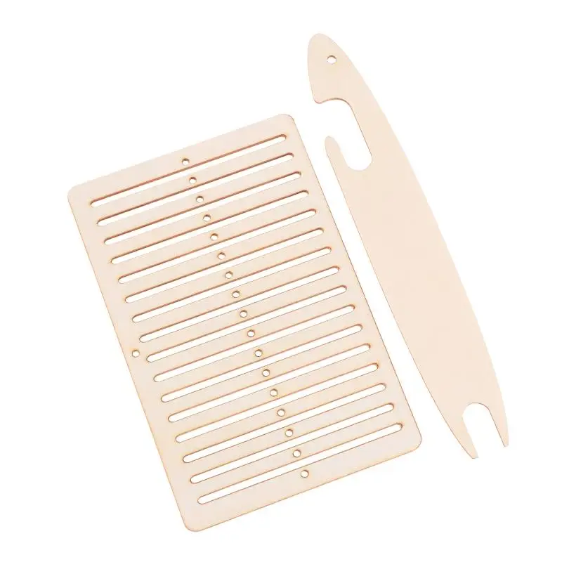 [2Pcs/Set Weaving Loom Kit Wooden Belt Weaving Loom Weaving Shuttle Tools Arts Crafts For Backpack Strap Camera Strap Knitting]