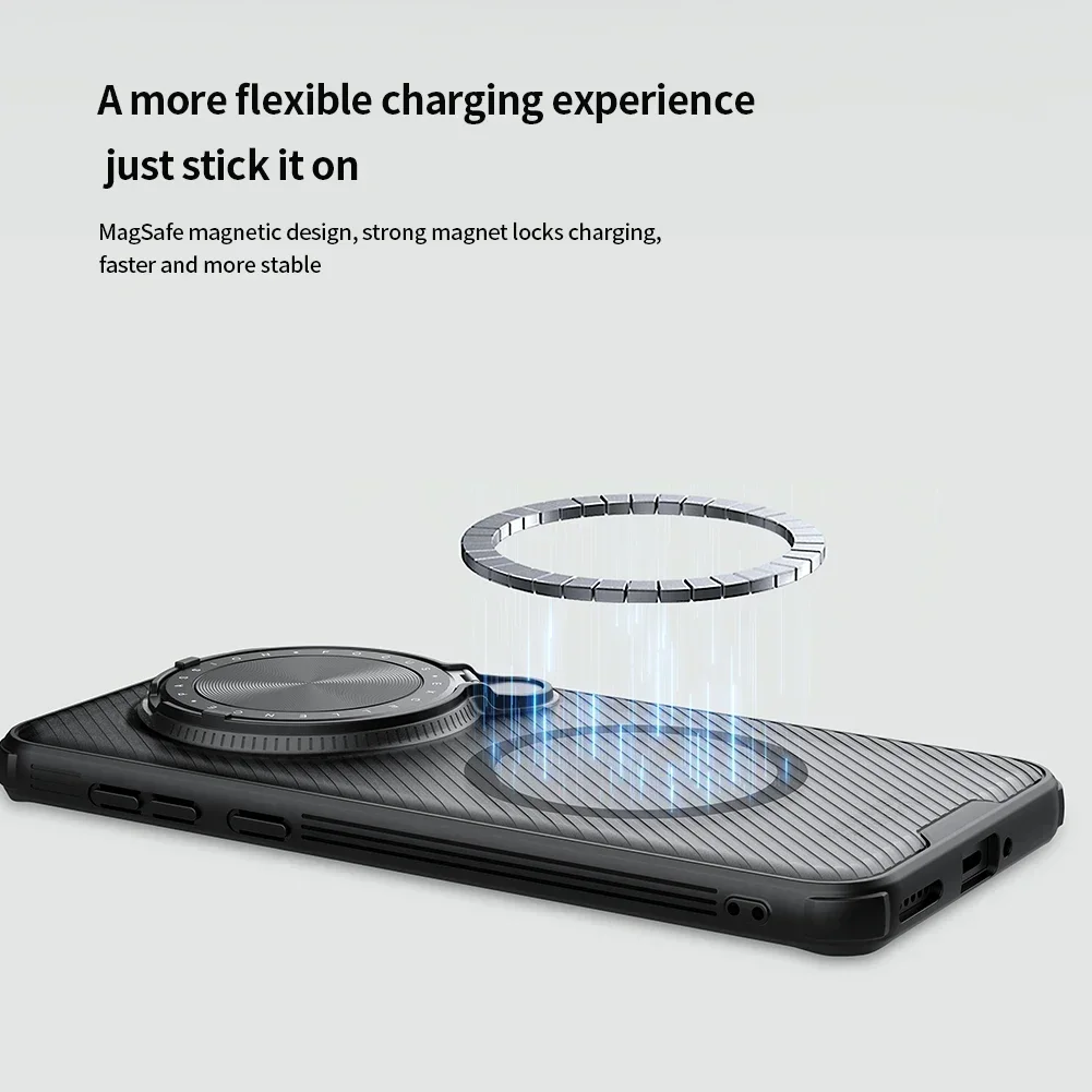 NILLKIN Micro-transparent Magnetic Case for Honor Magic 7 Pro, Flip Lens Cover with Kickstand, MagSafe, Anti-Drop, Skin-Friendly