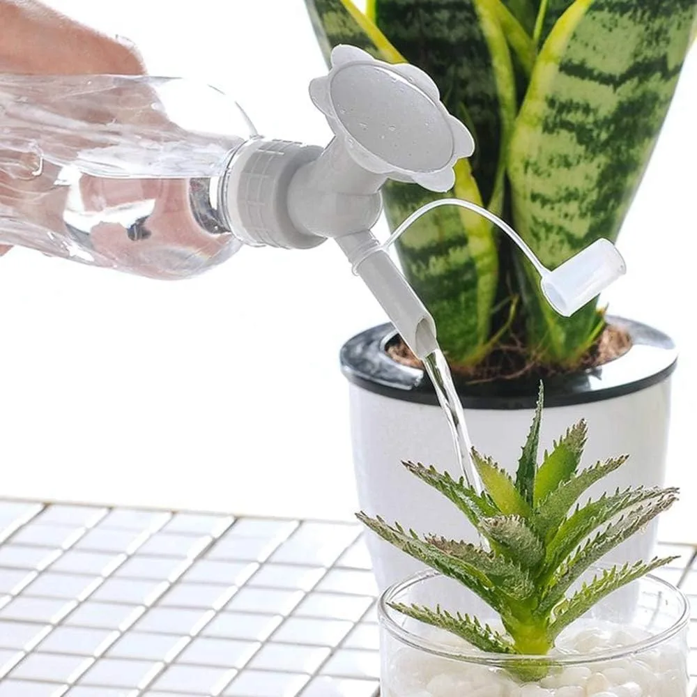 2 Pack DIY Soda Bottle Watering Sprinkler Nozzle, Flower Shaped Adjustable Watering Can Head, Reusable Plastic Garden Sprayer Head Fit Coke Beverage Bottles for Indoor Outdoor Plant Watering