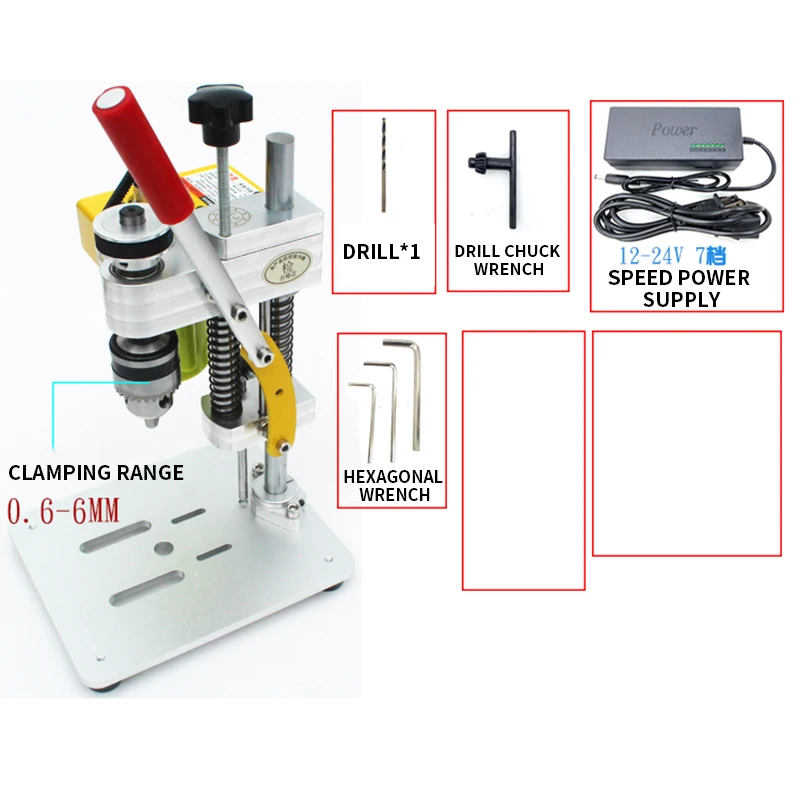 Mini Drill Press Precision Table Drilling Machine Portable Benchtop Driller CNC 795 Motor B10 Chuck Metal Wooden DIY Crafts Tool