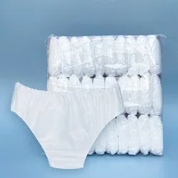 30 Pcs Non Woven Fabric Breathable Disposable Panties Unisex Business Trips Hotel Spa Wash-Free Briefs Menstruation Underwear