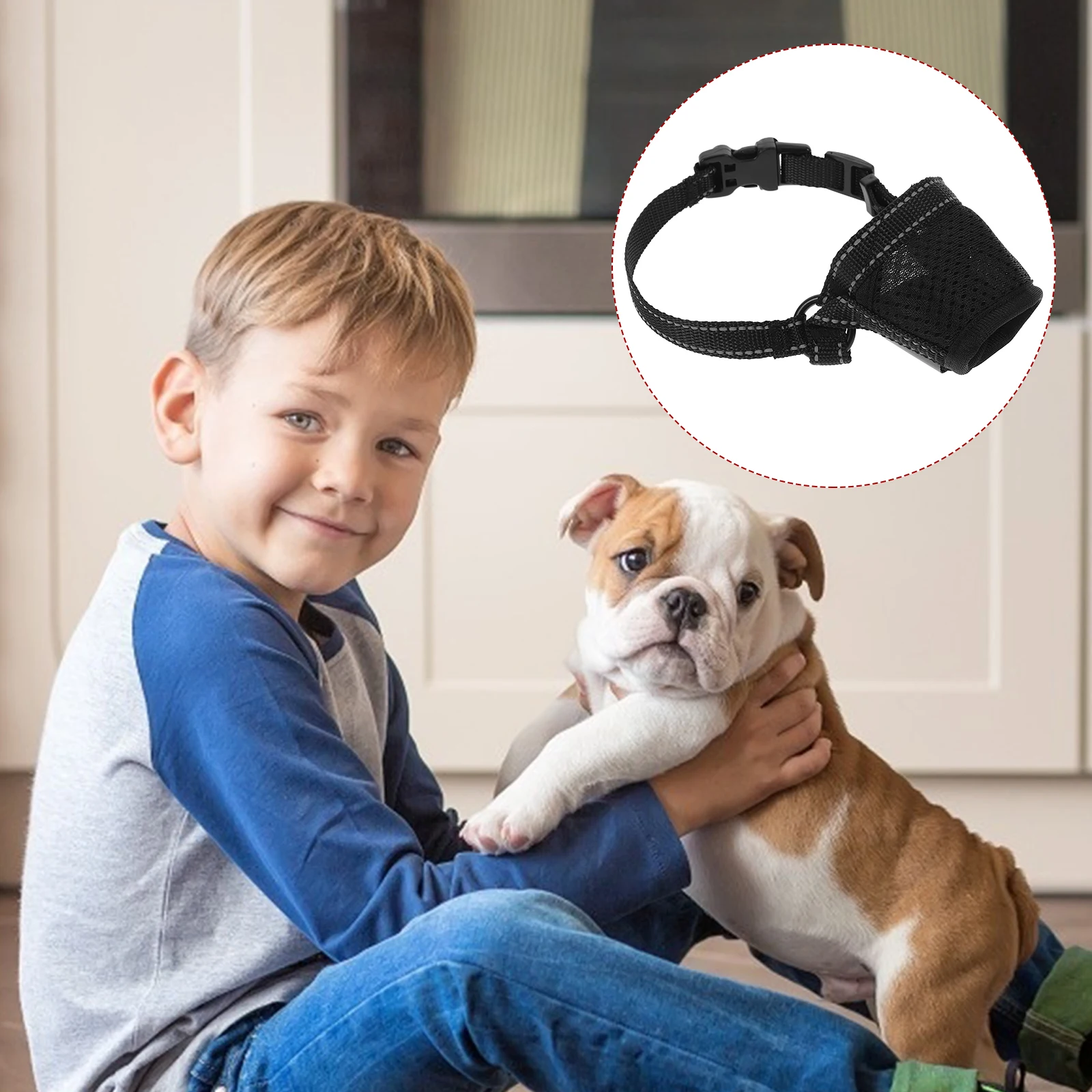 

Anti-bite Dog Muzzle Breathable Mask S Black Adjustable Anti-barking Supplies Walking Outdoor Cover Dog Mouth Pet