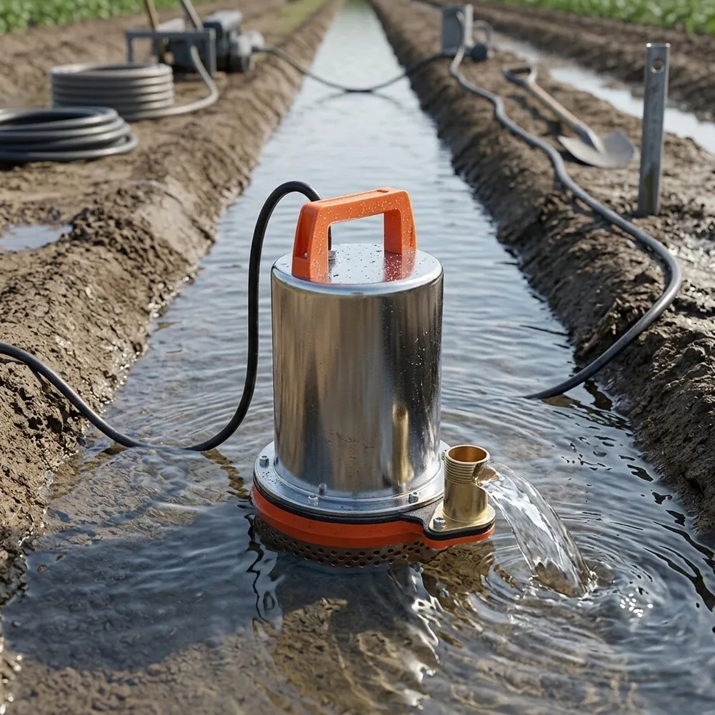 Submersible 12V Water Pump for Solar Systems 26ft Lift 100L Min Flow Stainless Steel Housing For Farm Ranch Use