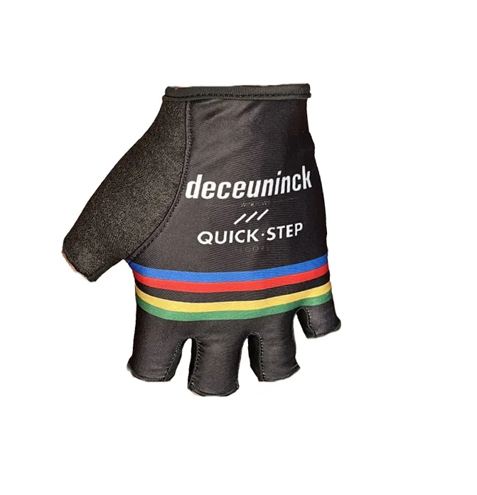 

2021 Deceuninck Quick Step TEAM Black One Pair Sports Half Finger Cycling Jersey Gloves MTB RoadGel Gloves