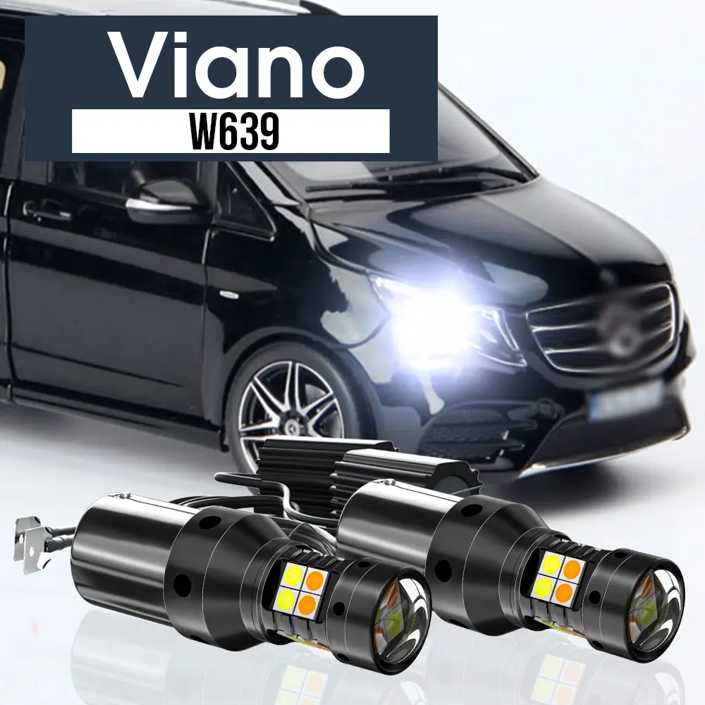 

2x LED Dual Mode Turn Signal+Daytime Running Light Blub DRL Canbus Accessories For Mercedes Benz Viano W639 2003-2014 2010 2011