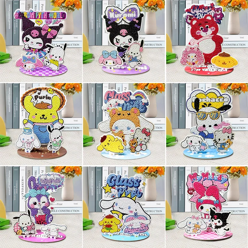 

Sanrio Kulomi Melody Diamond Painting 3D cartoon handiwork stereoscopic cardboard desktop child Diamond painting 15*18cm