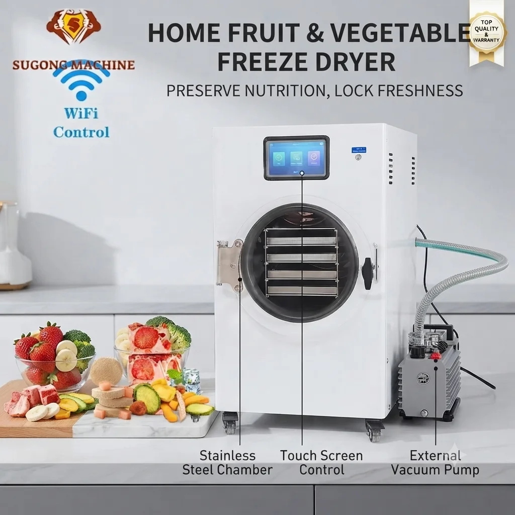 Commercial Industrial Vacuum Freeze Dryer Large Capacity Food Lyophilizer Machine Stainless Steel Fruit Vegetable Meat Dryer