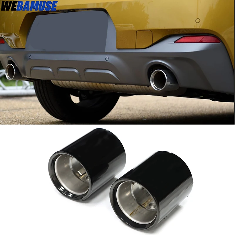 Car Exhaust Tip Cover For BMW X2 F39 1 Series F40 2 Series F44 Muffler Stainless Steel Pipe Tailpipe Replacement Installation