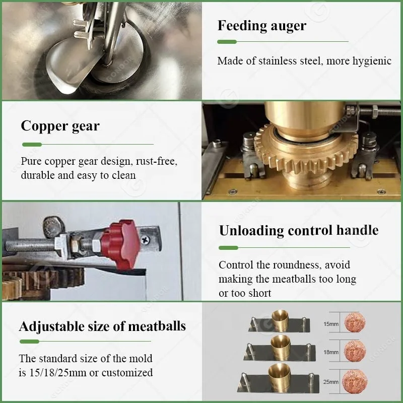 Big Size Fish Ball Molding Roll Maker Halal Stuff Food Shop Mix Used 2 Head Meatball Forming Machine Manual