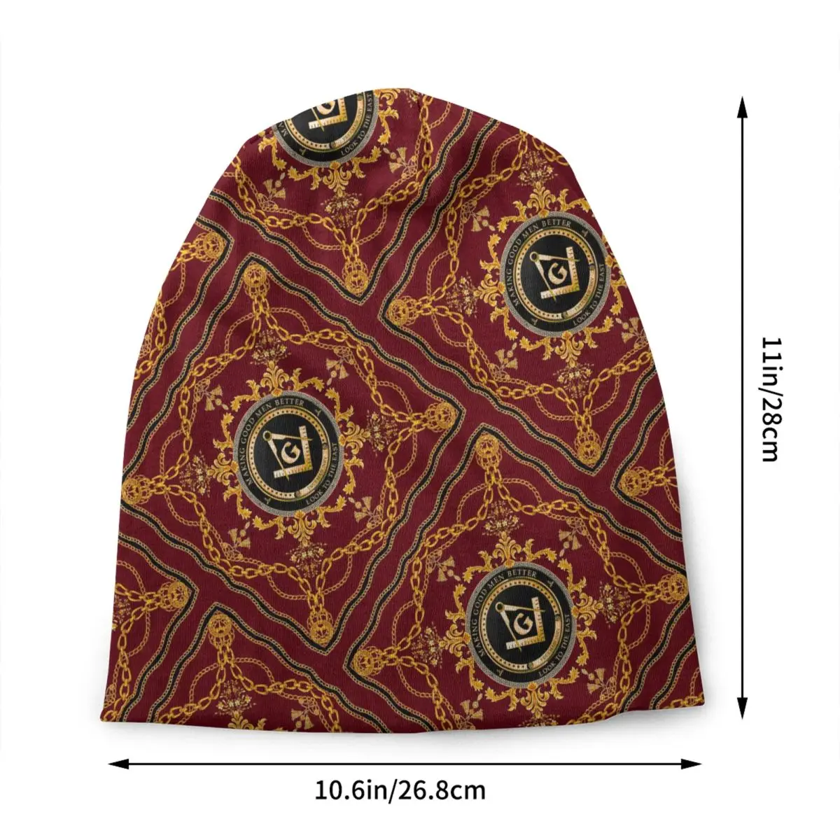 Custom Freemason Symbolism Bonnet Hats Knitting Hat For Men Women Warm Winter Masonic Pattern Skullies Beanies Caps
